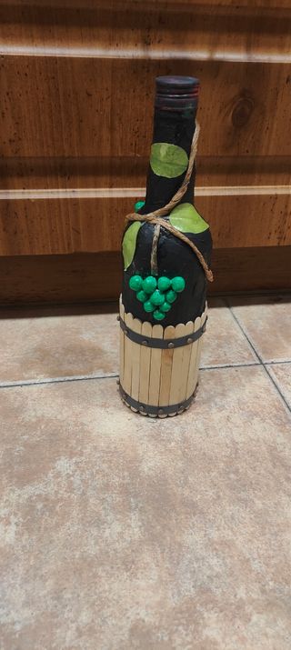 Botella decorada grande