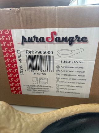 Plato Con Asa Stoneware 31X17X5Cm Purasangre