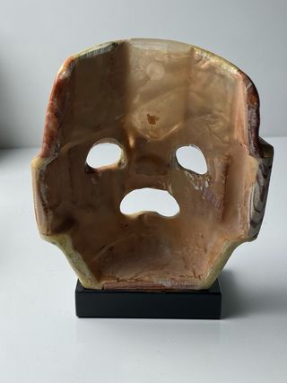 MÁSCARA DE PIEDRA TESELADA CULTURA MAYA AZTECA 