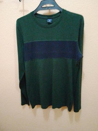 Camiseta de hombre de manga larga verde 