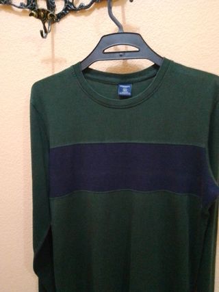 Camiseta de hombre de manga larga verde 