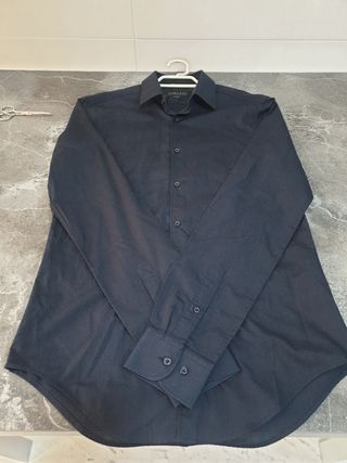 Camicia nera slim fit a manica lunga, taglie