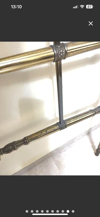 Cabecero cama latón antiguo.