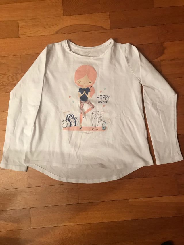 Camiseta blanca dibujo niña talla 11-12 años