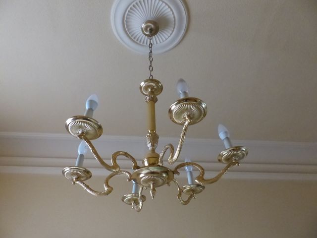 Lampara bronce y latón dorado