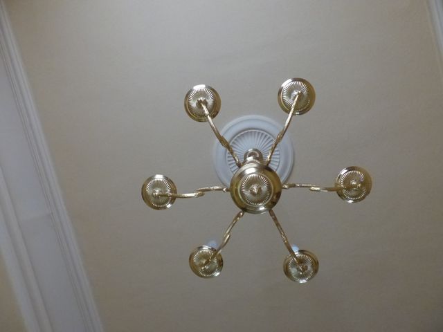 Lampara bronce y latón dorado