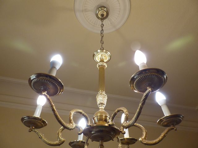 Lampara bronce y latón dorado