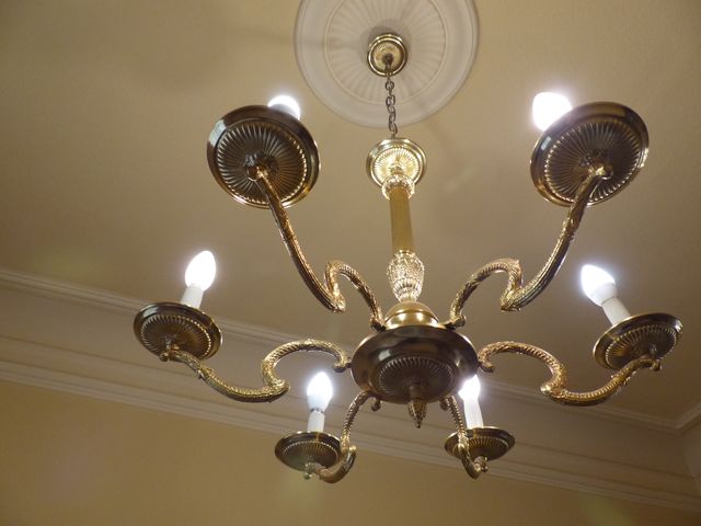 Lampara bronce y latón dorado