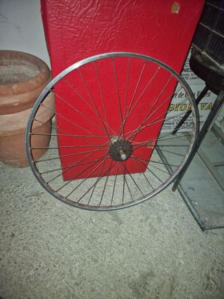 Llanta bicicleta antigua carretera