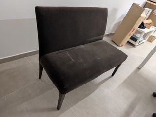 Sillón doble terciopelo marrón