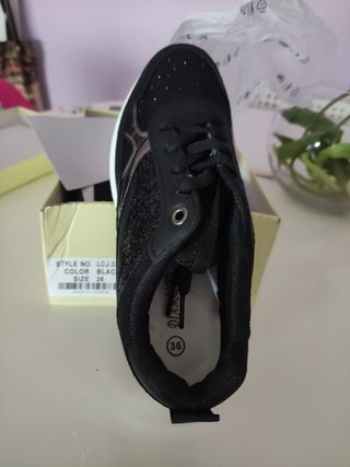 Scarpe donna nere 36 ginnastica 