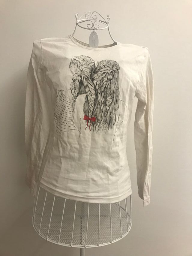 Camiseta blanca silueta mujeres talla 12-13 años