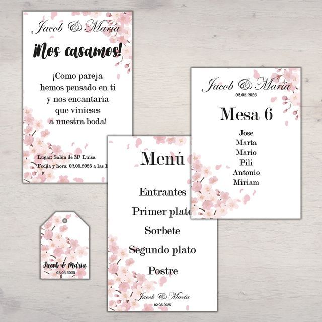 Papelería de boda personalizada