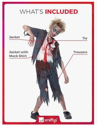 Disfraz infantil de Zombie colegial