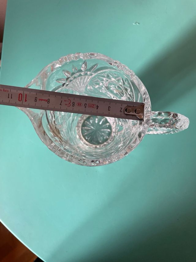 JARRA DE CRISTAL BASE DE PLATA ANNA HUTTE