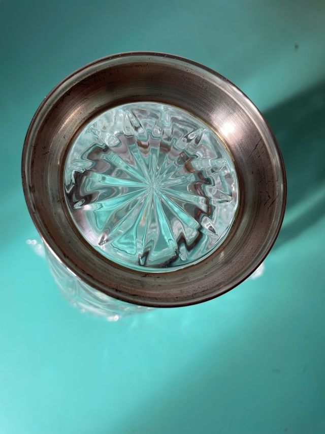 JARRA DE CRISTAL BASE DE PLATA ANNA HUTTE