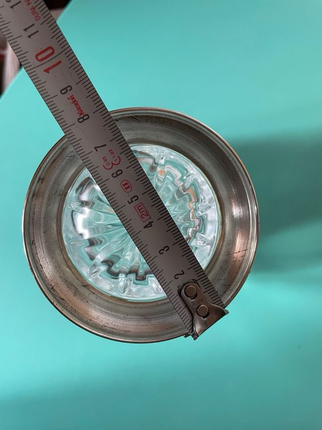 JARRA DE CRISTAL BASE DE PLATA ANNA HUTTE