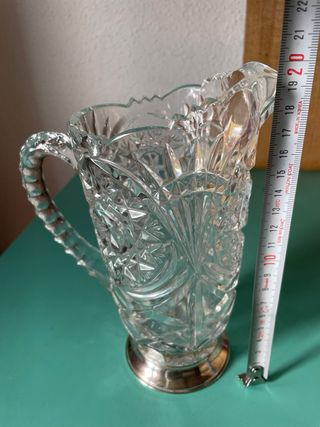 JARRA DE CRISTAL BASE DE PLATA ANNA HUTTE