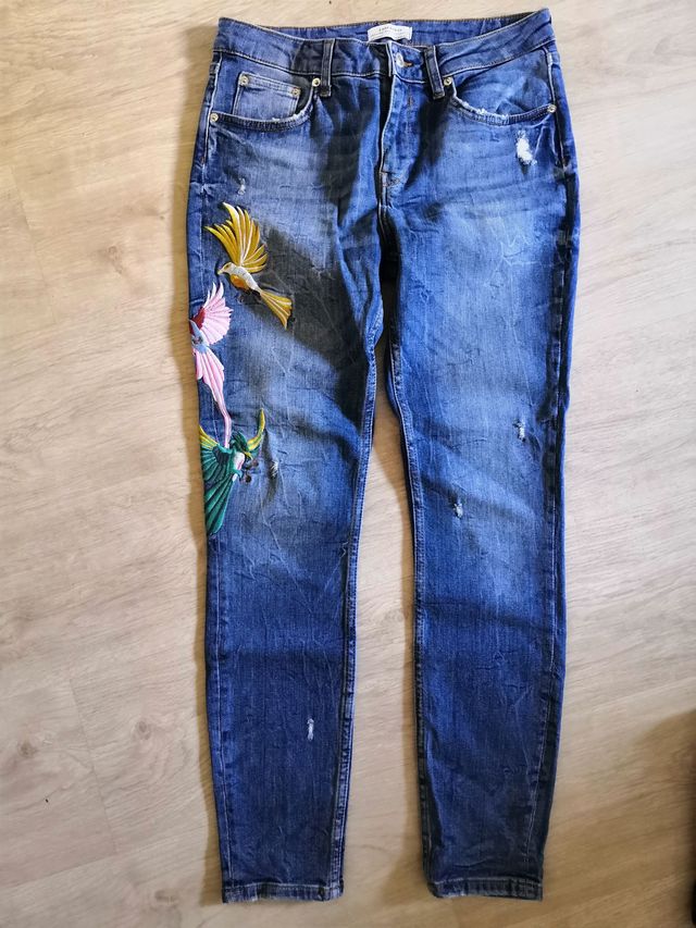 Vaquero bordado Zara