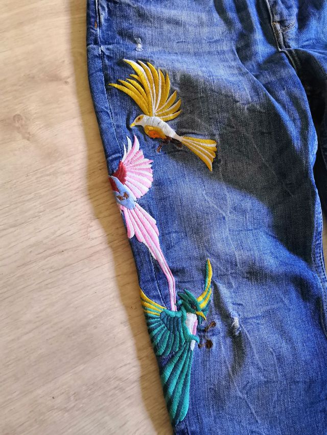 Vaquero bordado Zara
