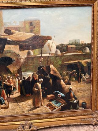 Medina árabe. Bonito óleo