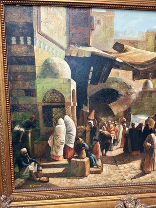 Medina árabe. Bonito óleo