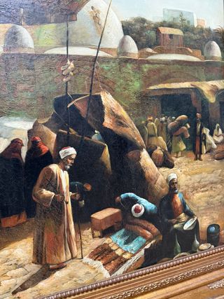 Medina árabe. Bonito óleo