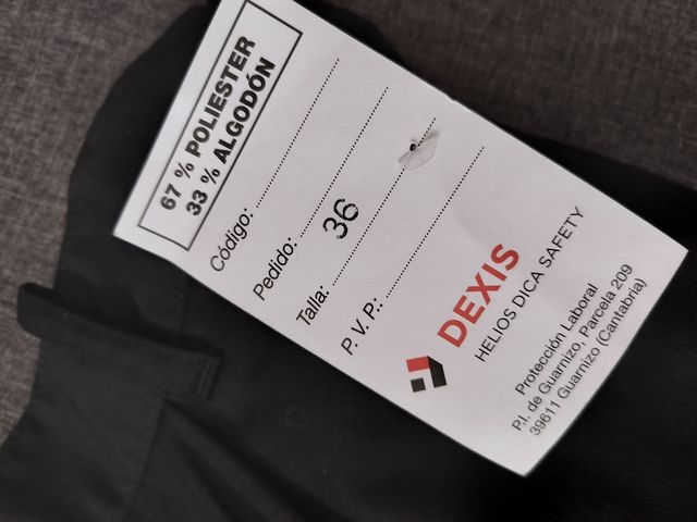 Pantalón de trabajo. Talla 36. Nuevo