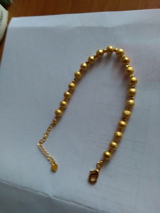 Z258 bracciale sfere effetto diamantato inox oro
