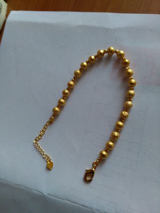 Z258 bracciale sfere effetto diamantato inox oro