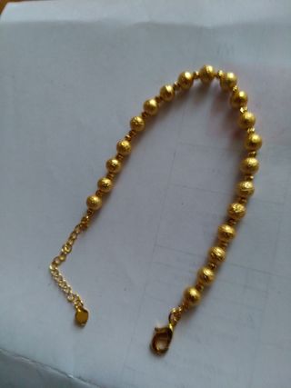 Z258 bracciale sfere effetto diamantato inox oro