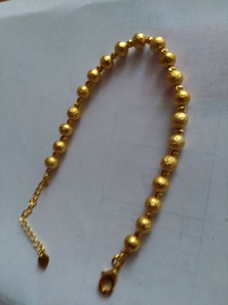 Z258 bracciale sfere effetto diamantato inox oro