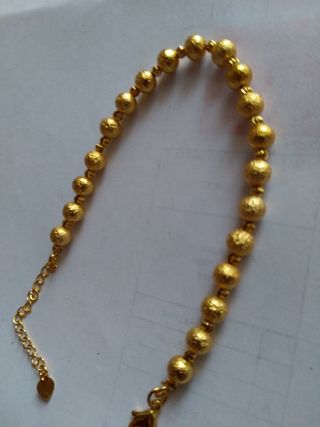 Z258 bracciale sfere effetto diamantato inox oro