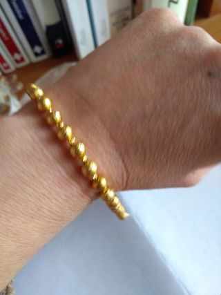 Z258 bracciale sfere effetto diamantato inox oro
