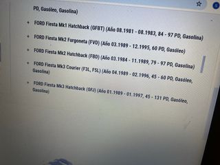 Pastillas Ford courier, fiesta..1.8td