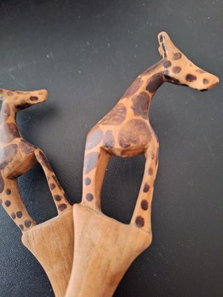 Cuchara y tenedor africanos. Vintage