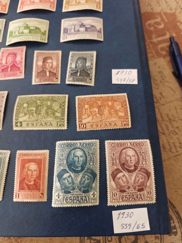 Lote 2 seriesSellos España 1930 
 aérea/Iberoamer,