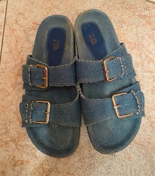 Sandalias denim Zara