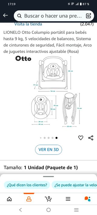 Columpio de bebé Lionelo Otto