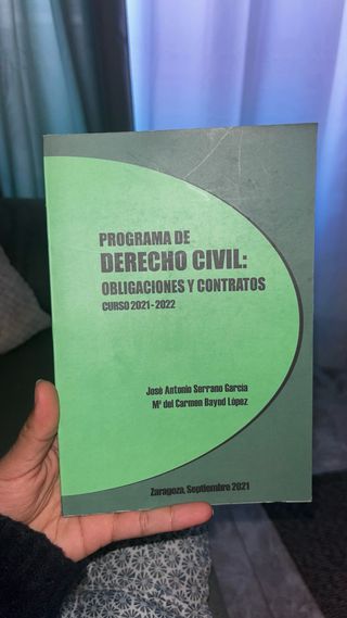 Programa de Derecho civil Obligaciones y Contrato