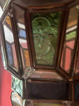 Lampara de laton y cristales/ Lote B3