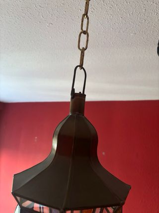 Lampara de laton y cristales/ Lote B3