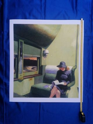 ARTE. HOPPER. MUJER TREN. PÓSTER