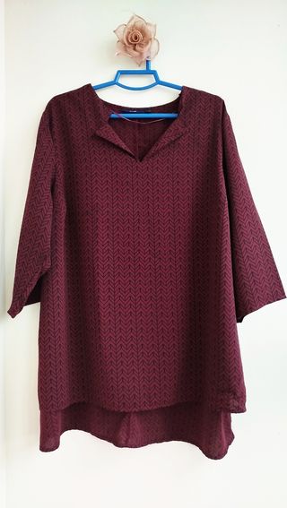 Blusa bluson mujer burdeos T. 50- 52 talla grande