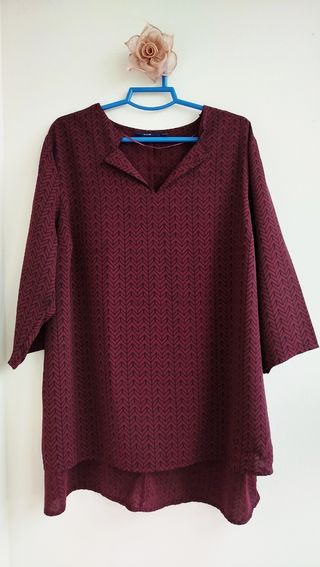 Blusa bluson mujer burdeos T. 50- 52 talla grande