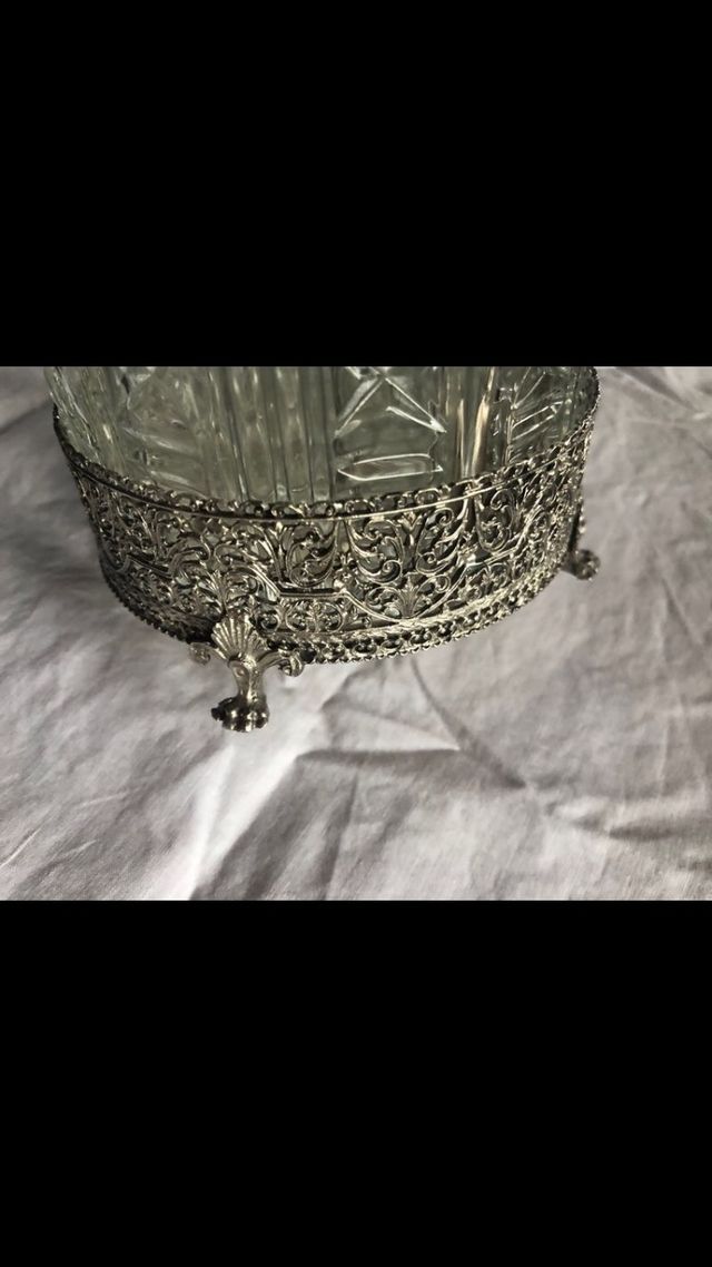 saliera in cristallo e argento 175 grammi 