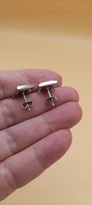Pendientes de oro blanco 18kt con brillantes. 