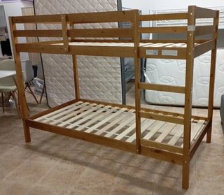 LITERA INDIVIDUAL DE MADERA PINO 90X190CM