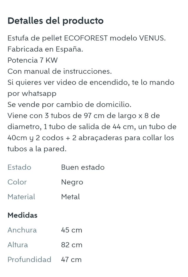 Estufa pellets Ecofores Venus