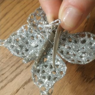 2 Farfalle glitter color argento